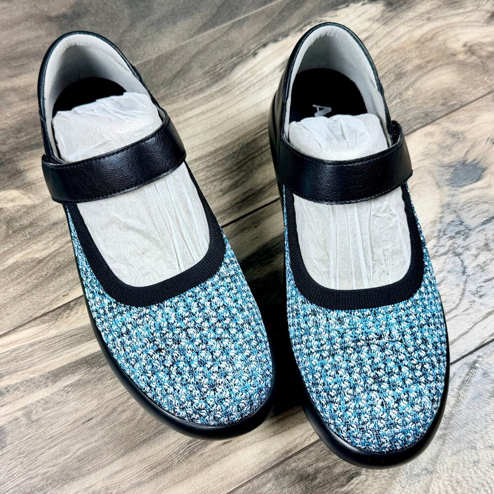 NIB Alegria by PG Lite 39 9 Olivia Comfort Mary Jane Flats Shoes Black Multi - Picture 2 of 10